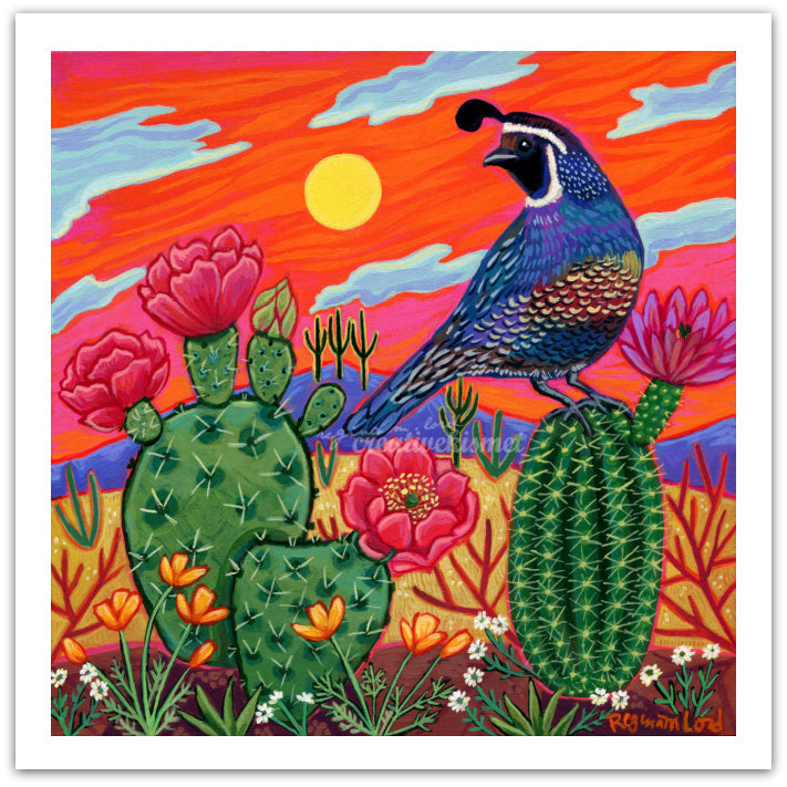 Sunset Quail Song - Art Print