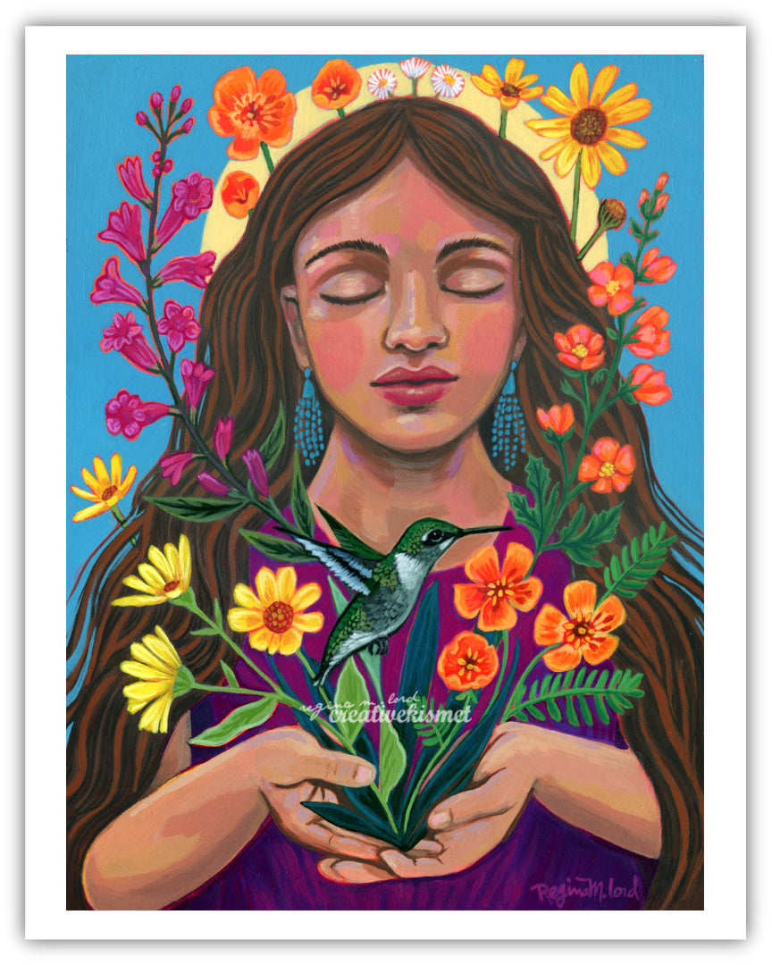 The Hummingbird Keeper - Art Print