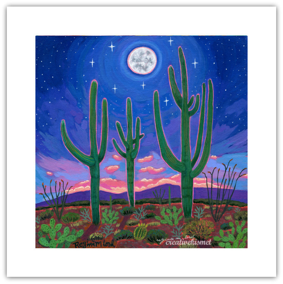Saguaro Moon Dance - Art Print