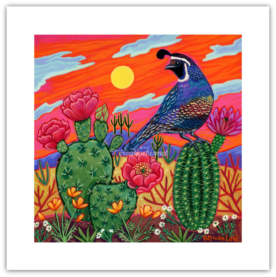 Sunset Quail Song - Art Print