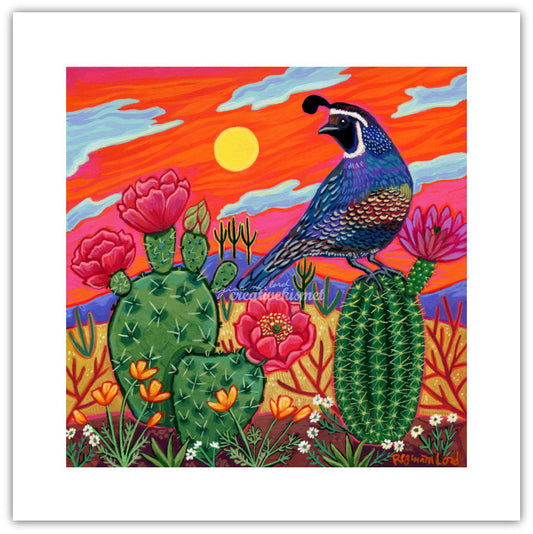 Sunset Quail Song - Art Print