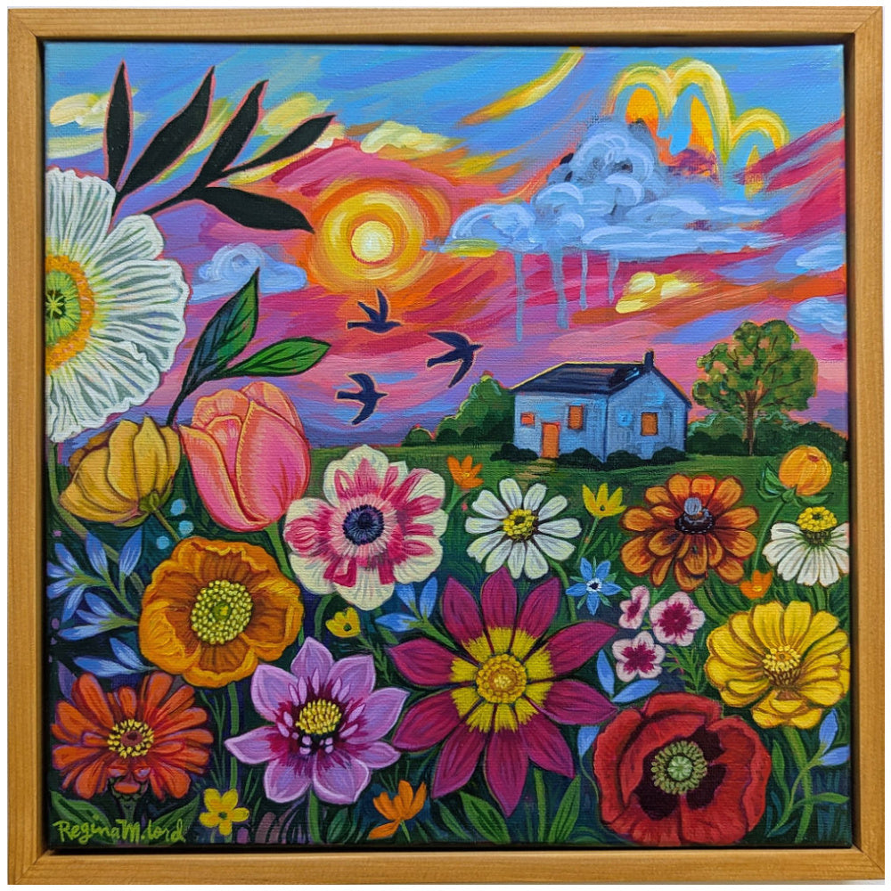 Underneath the Blushing Sky - 12 x 12 Framed Original Artwork