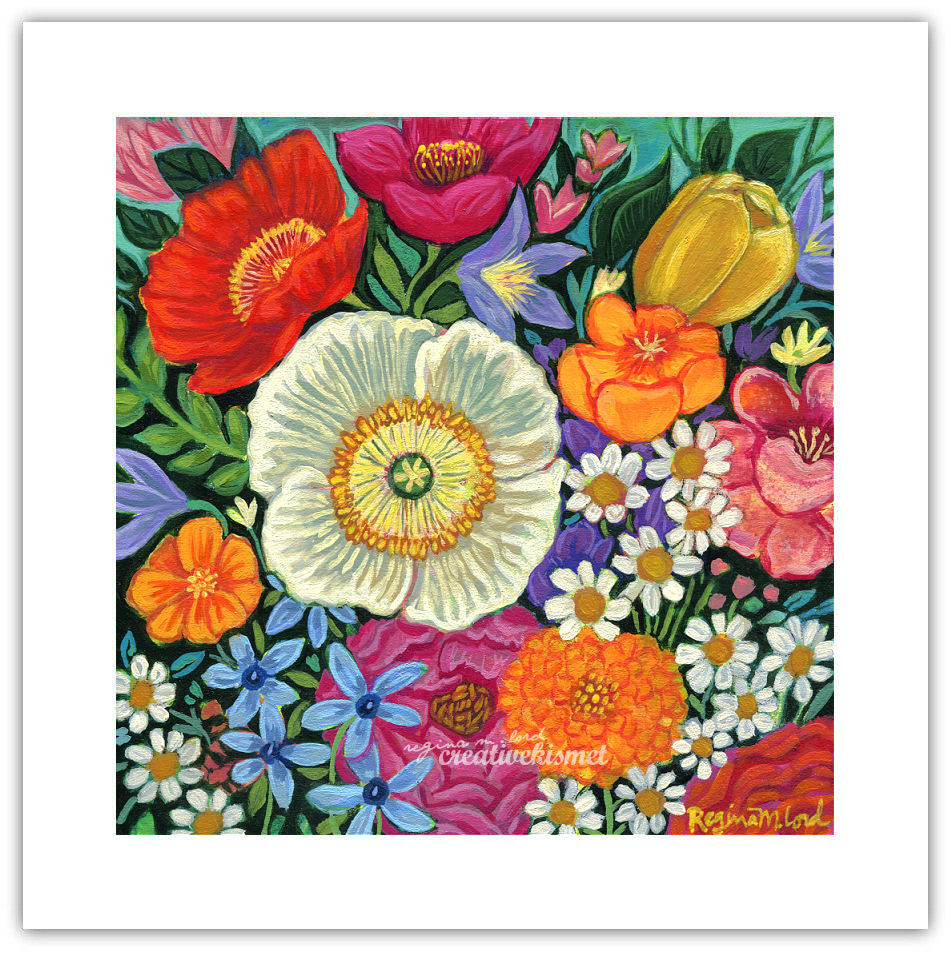 Flowers and Flowers - 8x8 Art Print