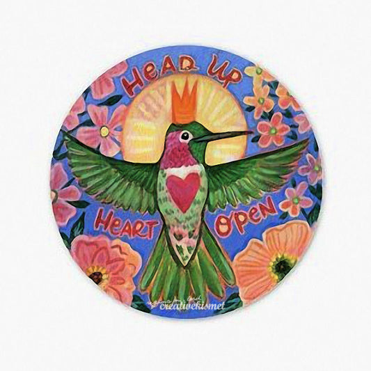 Head & Heart Hummingbird Sticker