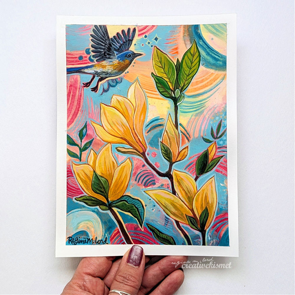 Through the Magnolias - 6 x 8 Original Painting on Paper