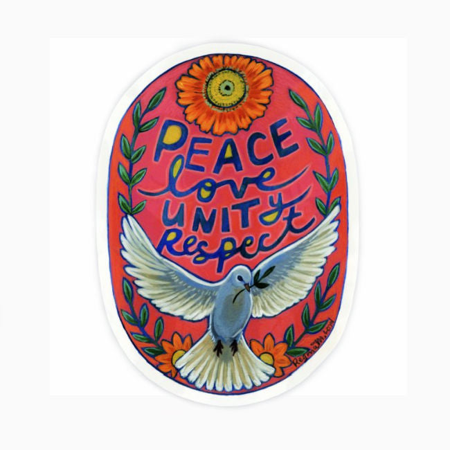 Peace, Love, Unity, Respect Sticker