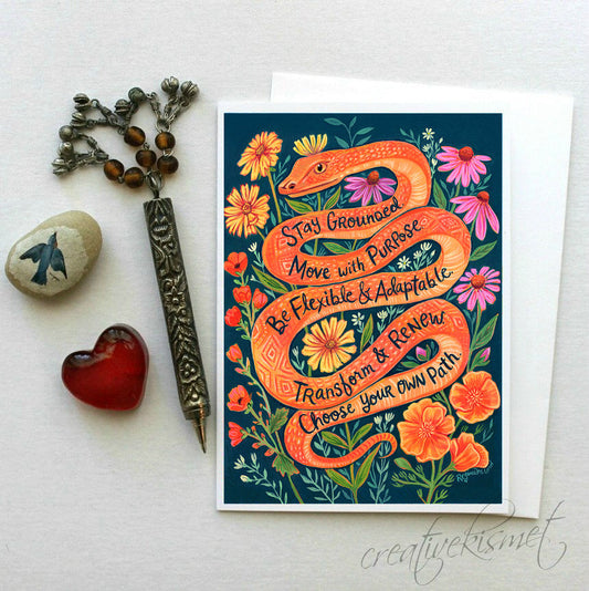 Ways of the Snake - 5x7 Art Card with Envelope