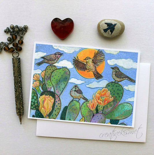 Desert Bloom Celebration- 5x7 Art Card with Envelope