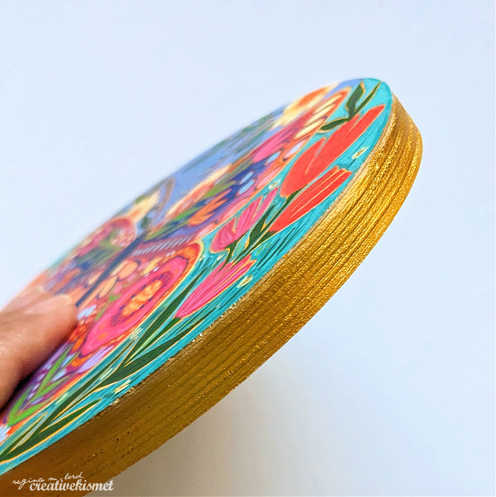 Golden Butterfly - 6 x 8 Oval Original Artwork