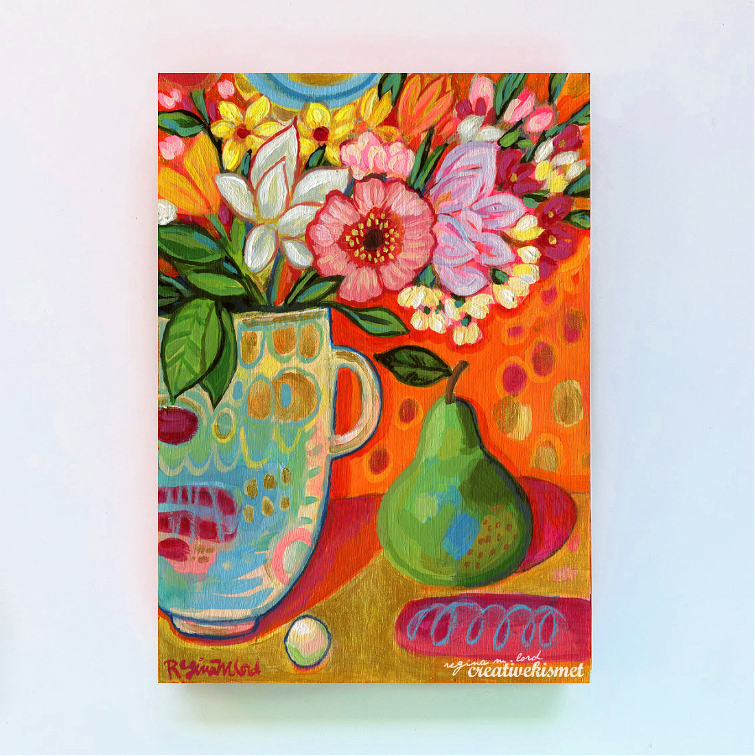 Golden Pear Bouquet - 5 x 7 Original Artwork