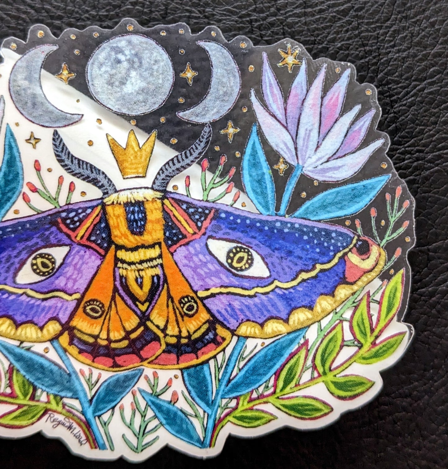 Moon Moth Clear Sticker