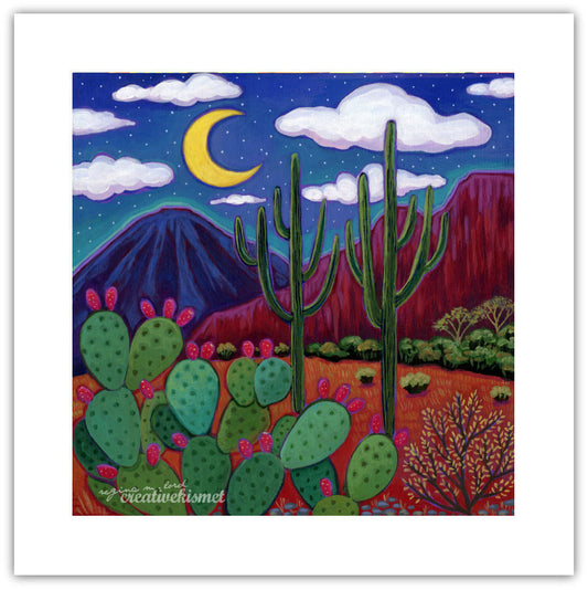 Enchanted Desert Moon - 8x8 Art Print