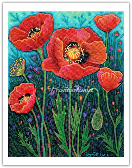 Peaceful Poppies- Art Print