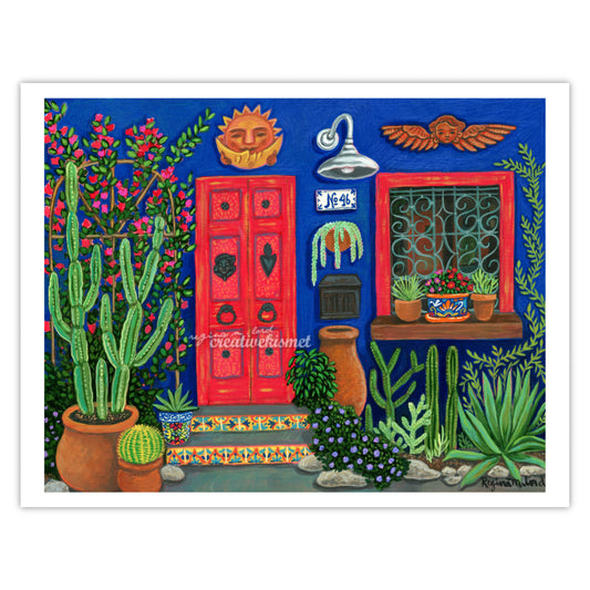 Red Door in the Barrio - Art Print