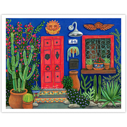 Red Door in the Barrio - Art Print