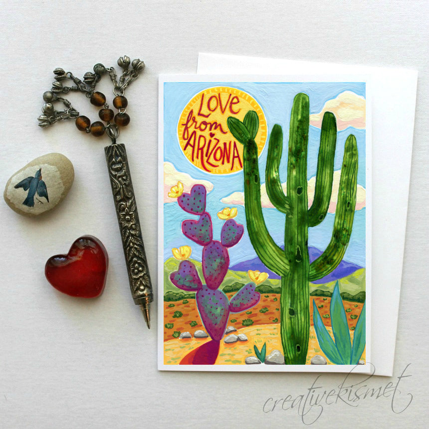 Love from Arizona - 5x7 Art Card with Envelope