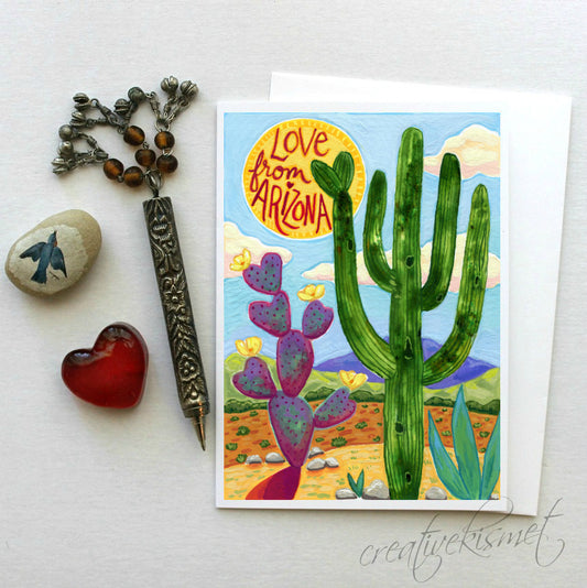 Love from Arizona - 5x7 Art Card with Envelope