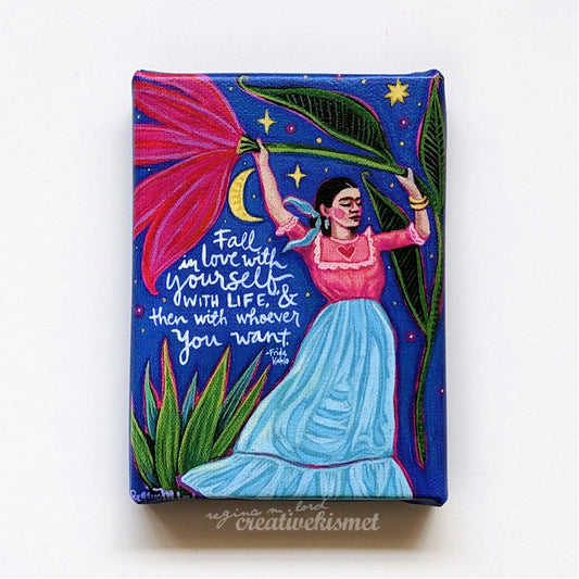 Canvas Block Print - Fall in Love