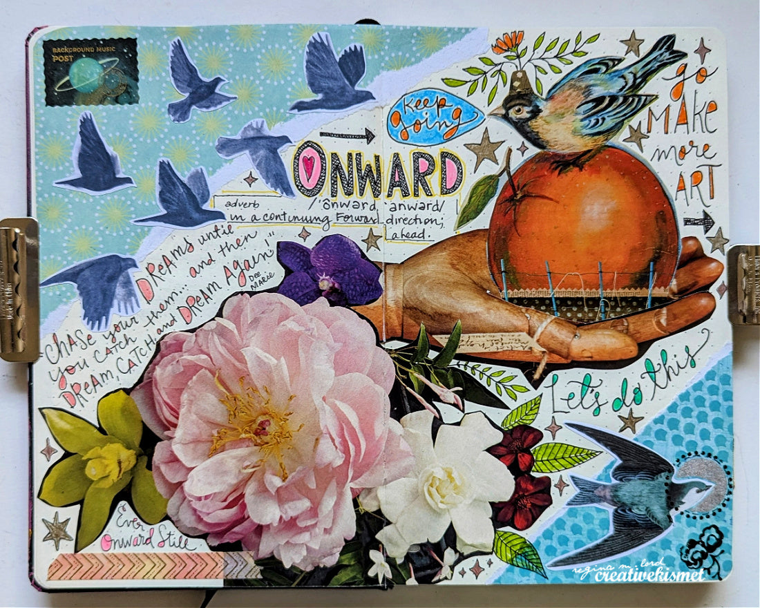 2024 Bullet Journal Cover and Word of the Year Collage by Regina Lord of Creative Kismet