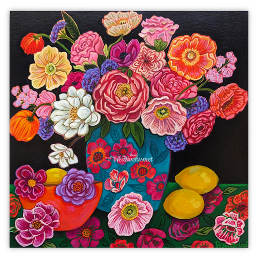 Comfort and Joy - Floral Bouquet - 12 x 12 Original Artwork