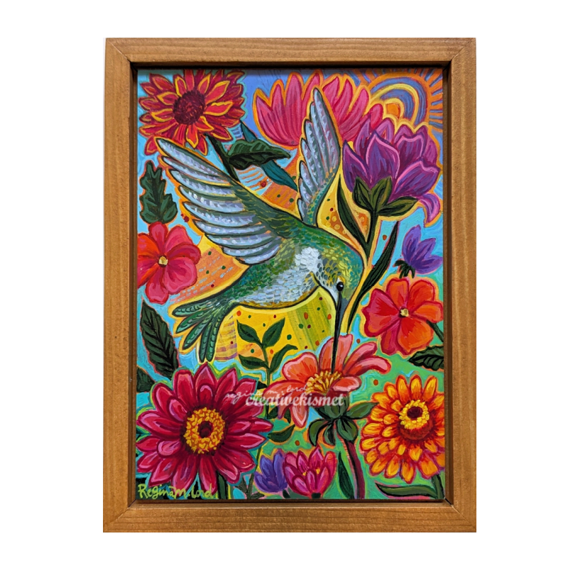 Joyful Spring - Humming Bird - Original Painting