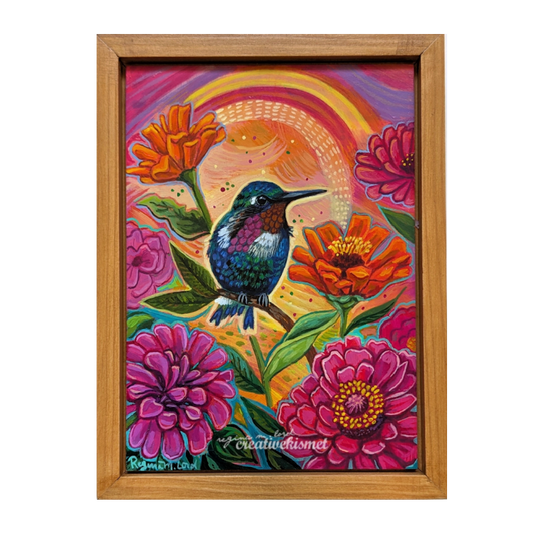 Spring Celebration - Humming Bird - Original Painting
