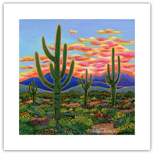 Saguaro Sunset Glow - Art Print