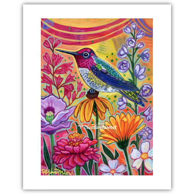 Joyful Floral Sunset - Art Print