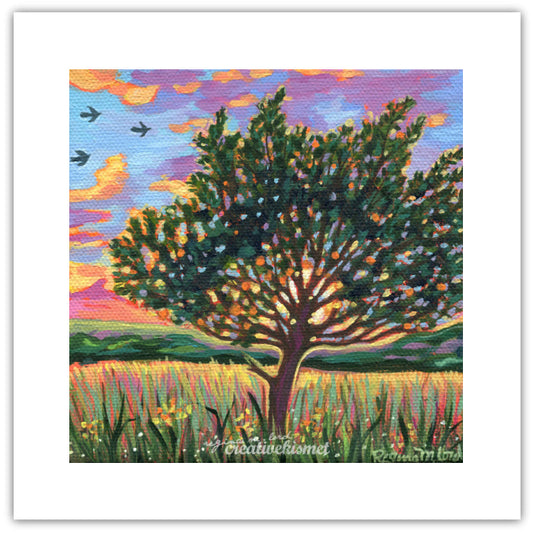 Sunlit Tree - 8x8 Art Print