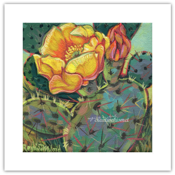 Yellow Cactus Rose - 8x8 Art Print