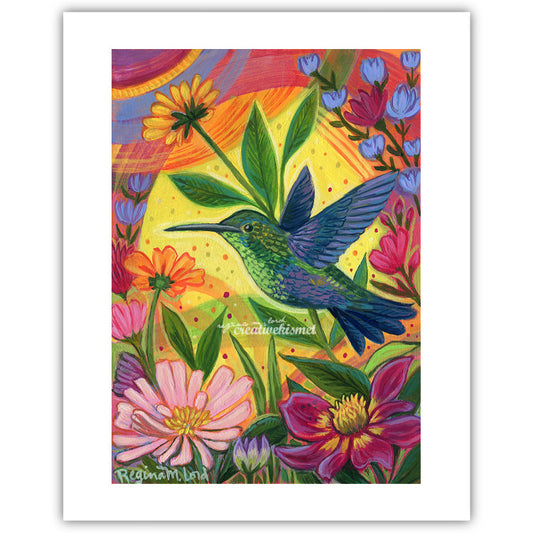 Joyful Sunrise Hummingbird - Art Print