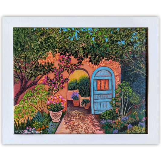 La Posada Garden Gate - 8 x 10 Original Art by Regina Lord