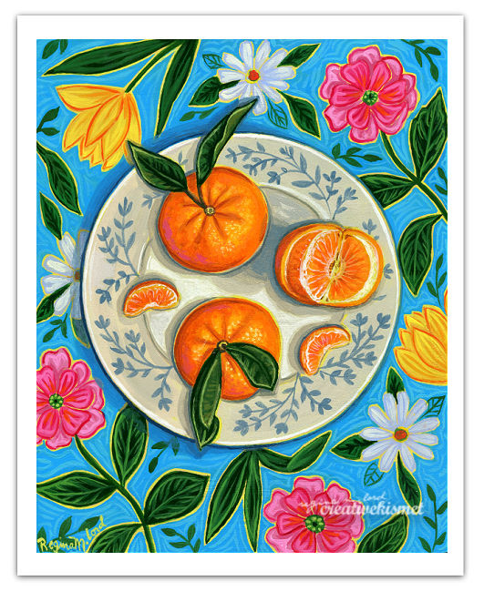 Plate of Oranges - Art Print