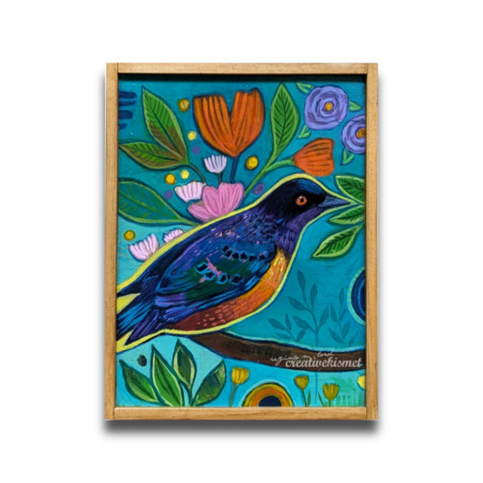 Hildebrandt's Starling Bird - Framed Original Painting