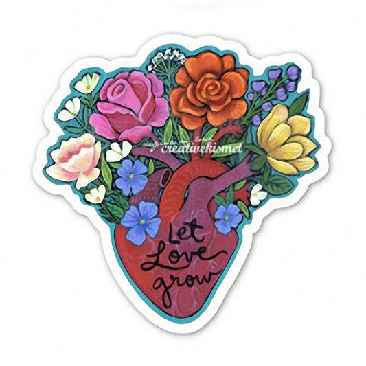 Let Love Grow Heart Sticker