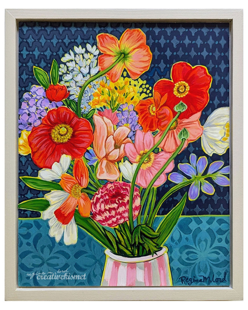 Floral Brightness - 8 x 10 Framed Original Artwork