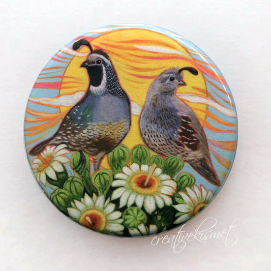 Quail Couple - Pocket Mirror