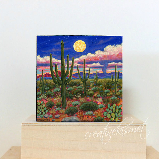 Art Block - Golden Moonlit Glow