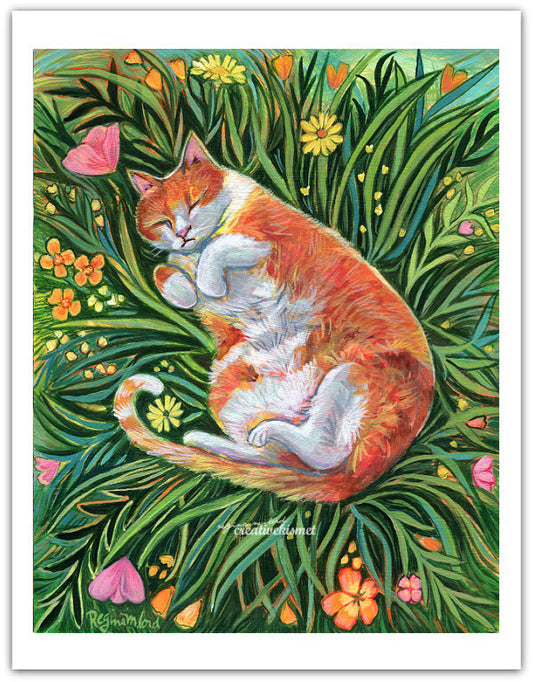 Napping Cat - Art Print