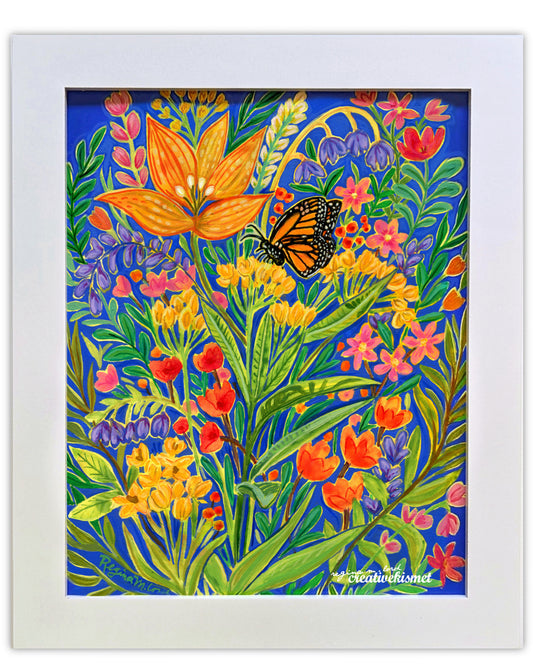 Garden Visitor - 8 x 10 Framed Original Artwork