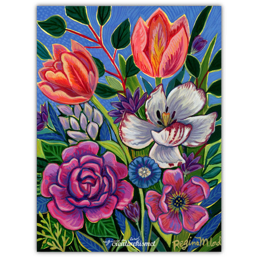 Sunday Flora - 6 x 8 Original Painting on Panel