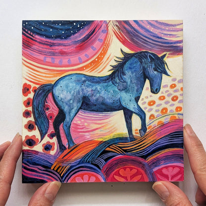 Cosmic Horse - 6 x 6 Original Art