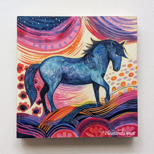 Cosmic Horse - 6 x 6 Original Art