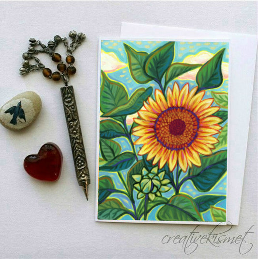 Sunflower - 5x7 Art Card with Envelope