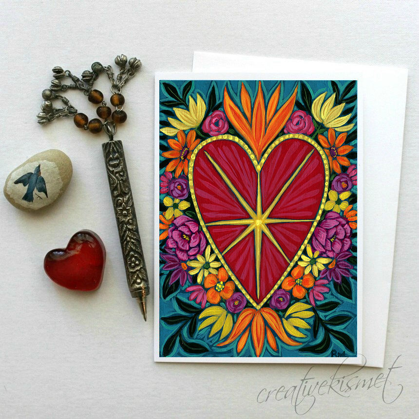 Bright Heart - 5x7 Art Card with Envelope