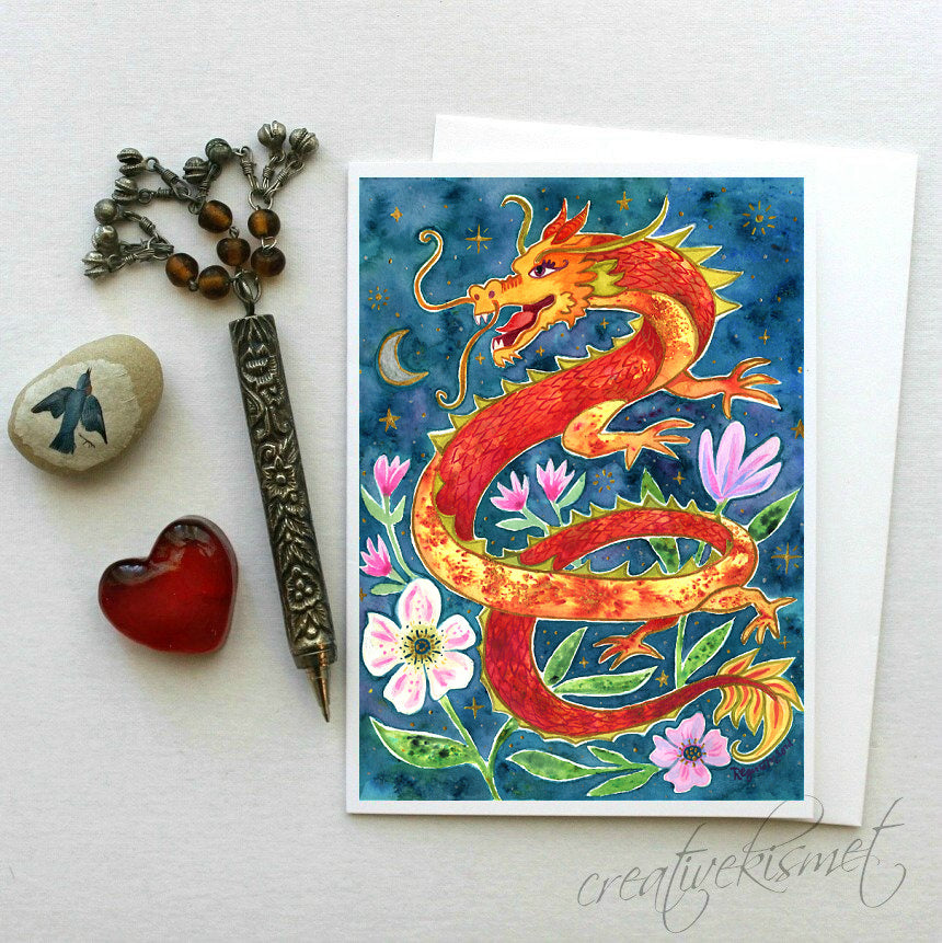 Year of the Dragon - 5x7 Art Card with Envelope