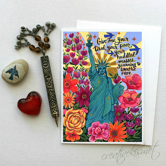 Lady Liberty - 5x7 Art Card with Envelope