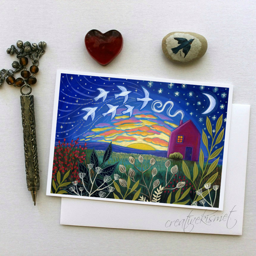 Twilight Flight - 5x7 Art Card with Envelope