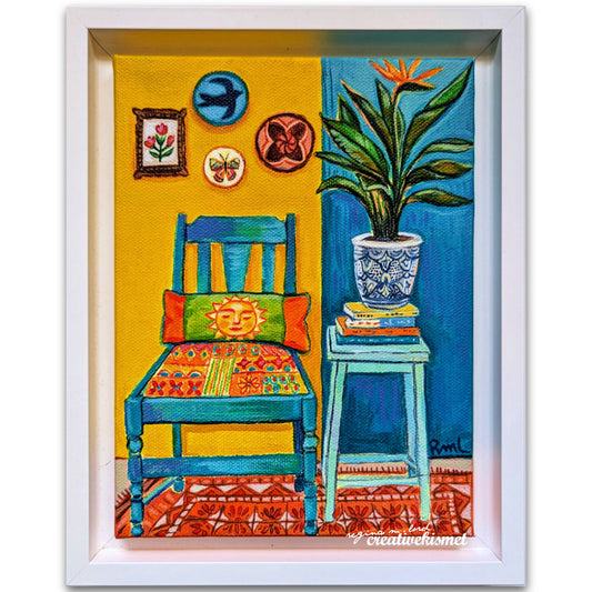 A Quiet Corner  - 6 x 8 Framed Original Art