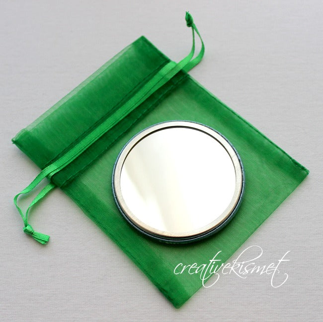 Roadrunner with Cholla Blooms - Pocket Mirror